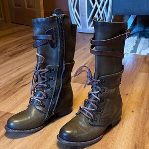 Freebird Leather Lace Up Combat Boots, sz 7